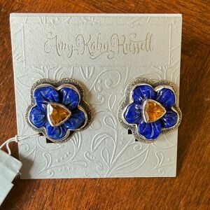 Lapis and citrine designer earrings NWT